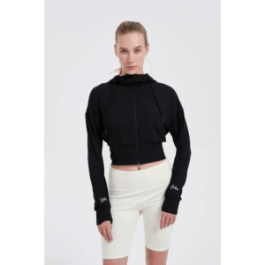 FlexEase Cropped Zip-Up Hoodie
