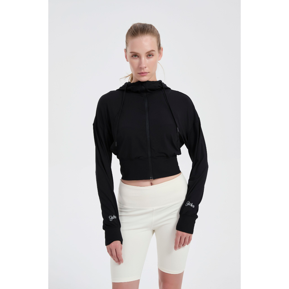 FlexEase Cropped Zip-Up Hoodie